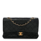 Lambskin Quilted Medium Double Flap Black