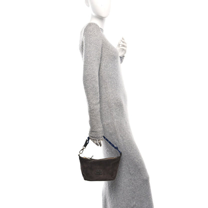 Corduroy Pouch Bag Ebony Baltic Blue