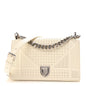 Patent Micro-Cannage Small Diorama Flap Bag White