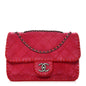 Suede Quilted Whipstitch Flap Red