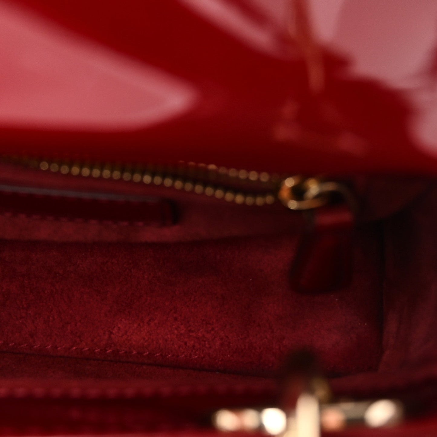 Patent Cannage Mini Lady Dior Red