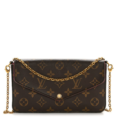 Monogram Pochette Felicie Chain Wallet Fuchsia