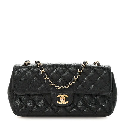 Caviar Quilted East West Flap Black