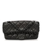 Metallic Calfskin Quilted Chain All Over Flap Bag Grey