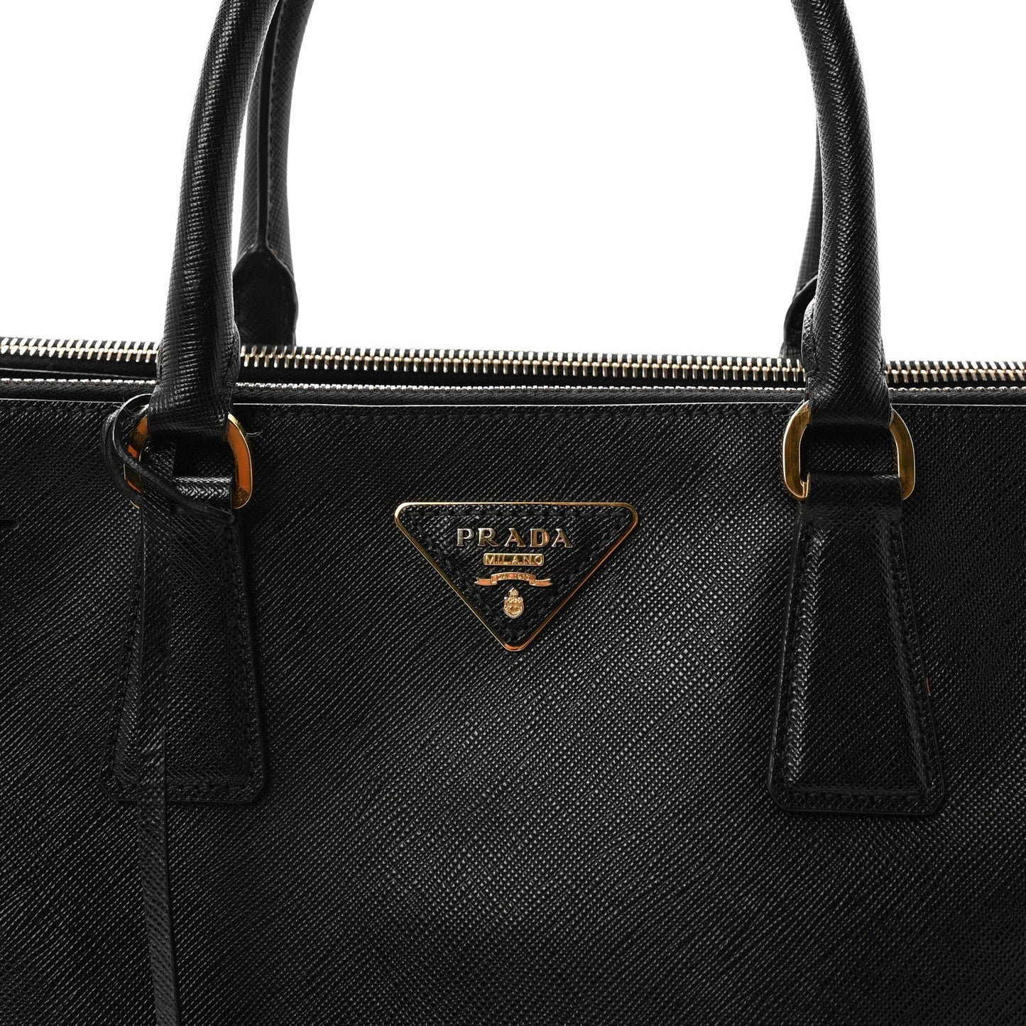 Saffiano Large Galleria Double Zip Tote Black