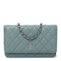 Caviar Quilted Wallet on Chain WOC Blue