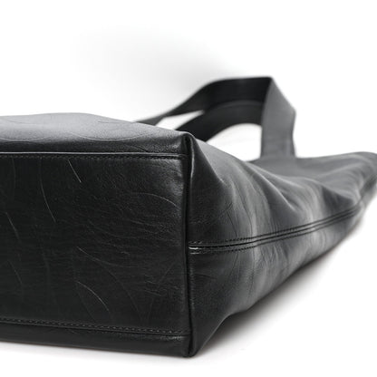 Lambskin CC Embossed Tote Black