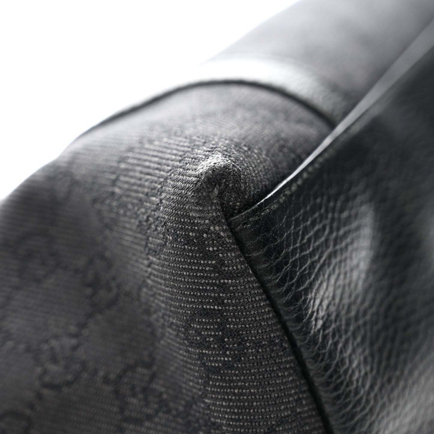 Nylon Monogram Medium GG Charm Dome Satchel Black