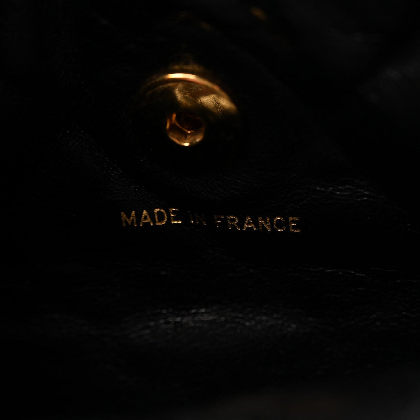Lambskin Quilted Drawstring Backpack Black