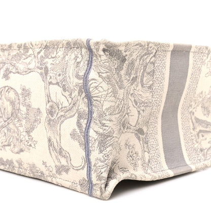 Canvas Embroidered Medium Dioriviera Toile De Jouy Book Tote Gray