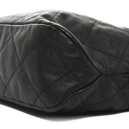 Calfskin Quilted Daily Hobo Black