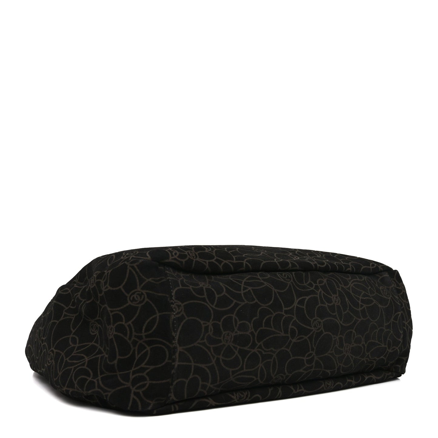 Suede Camellia Hobo Bag Black