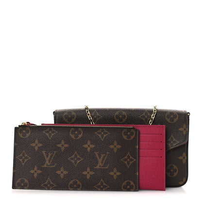 Monogram Pochette Felicie Chain Wallet Fuchsia