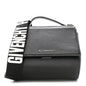 Calfskin Mini Pandora Box Logo Strap Crossbody Bag Black