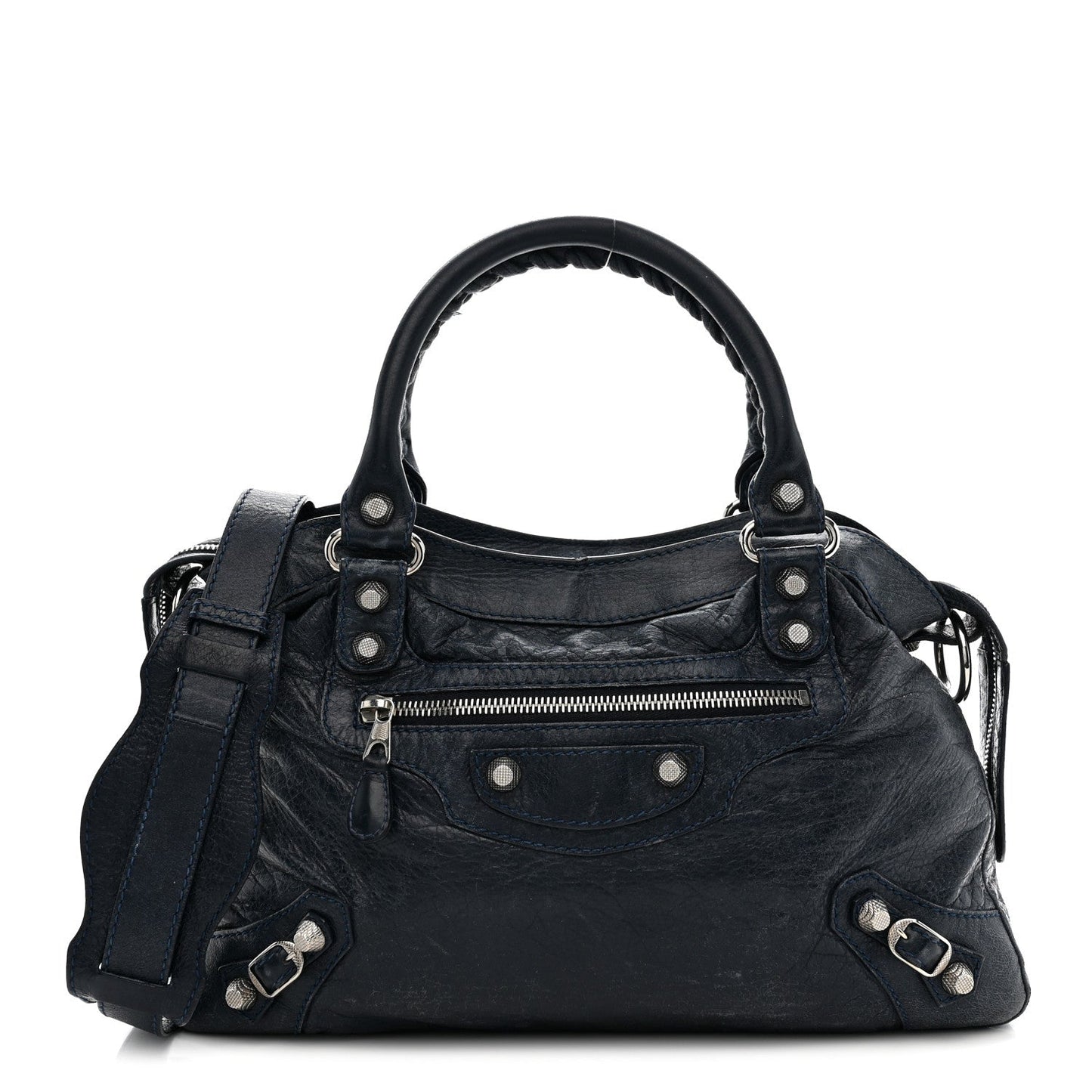 Agneau Giant 12 Silver Hardware Town Bleu Obscur