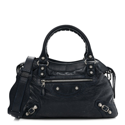 Agneau Giant 12 Silver Hardware Town Bleu Obscur
