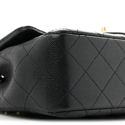 Caviar Quilted Mini Rectangular Flap Black