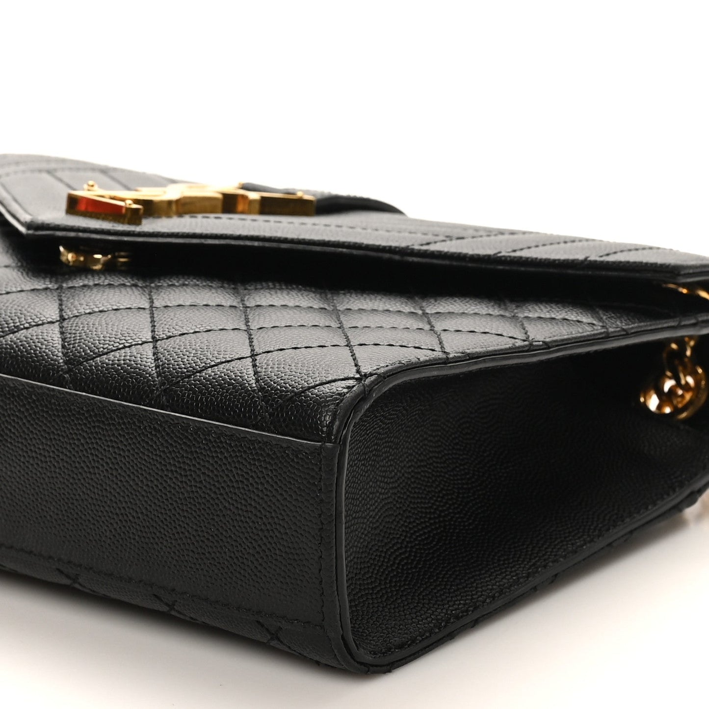 Grain De Poudre Textured Mixed Matelasse Triquilt Medium Monogram Satchel Black