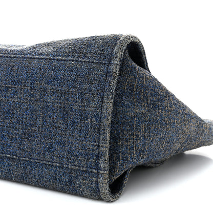Lurex Canvas Medium Deauville Tote Navy Blue