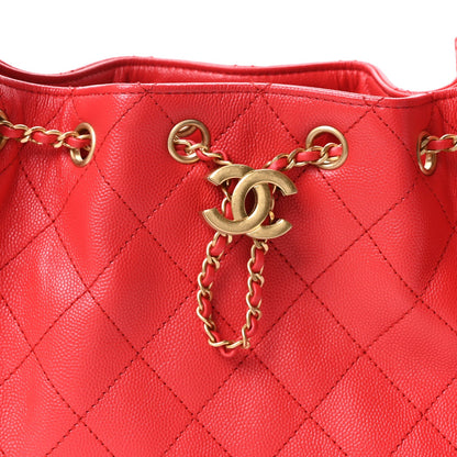Caviar Quilted Mini Chanel 25 Handbag Red