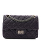 Aged Calfskin Quilted 2.55 Reissue Mini Flap Dark Purple