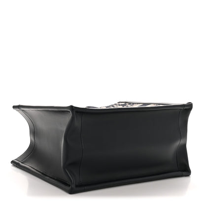 Oblique Calfskin Small Book Tote With Strap Blue Multicolor