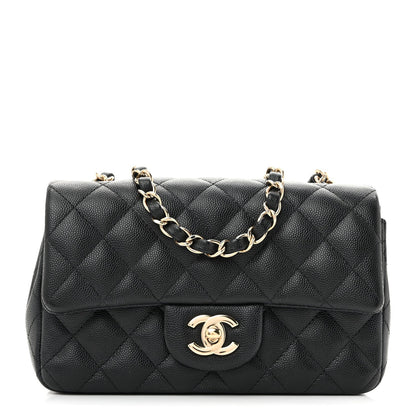Caviar Quilted Mini Rectangular Flap Black
