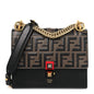 Vitello Liberty Bi-Color FF 1974 Embossed Small Kan I Shoulder Bag Black Maya
