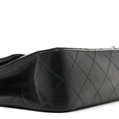 Lambskin Quilted Small Double Flap Black