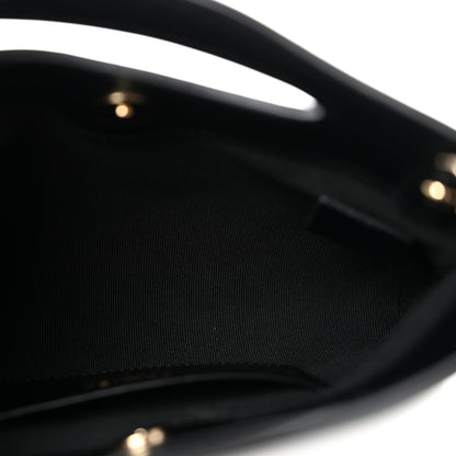 Shiny Crumpled Calfskin Quilted Nano 31 Shopping Bag Black