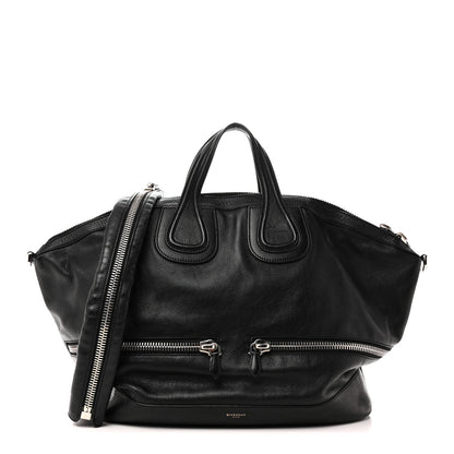 Calfskin Large Zip Nightingale  Black