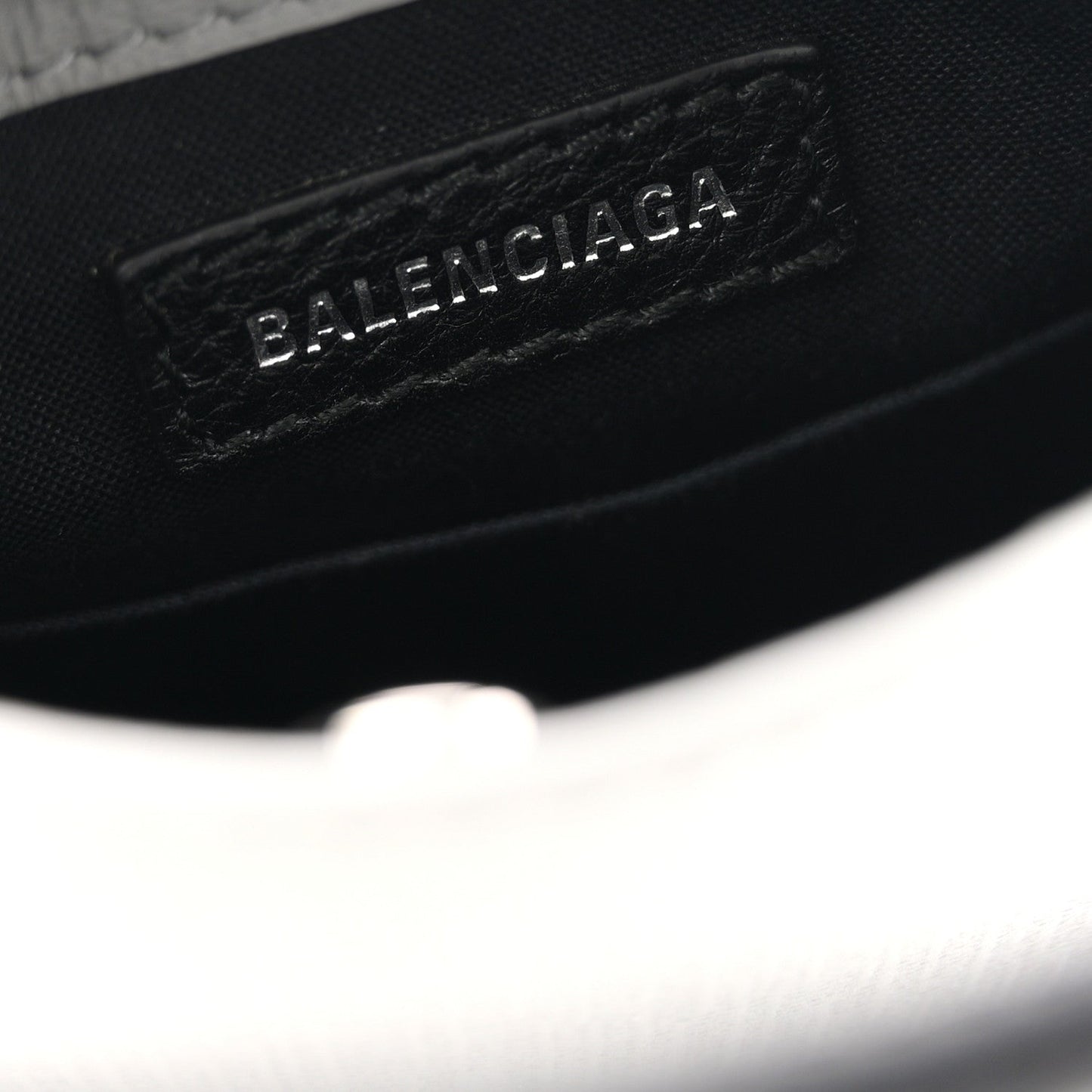 Squared Calfskin Logo Shopping Phone Holder Bag Balenciaga Grey