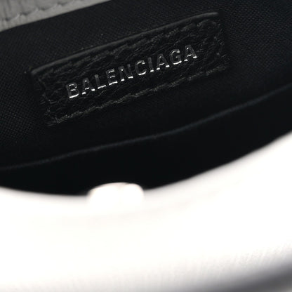 Squared Calfskin Logo Shopping Phone Holder Bag Balenciaga Grey
