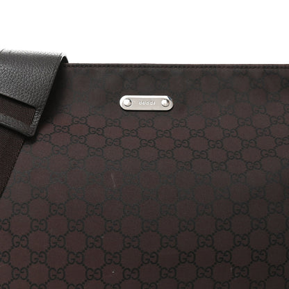 Nylon Monogram Messenger Bag  Dark Brown