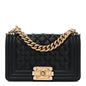 Caviar Quilted Small Boy Flap Black