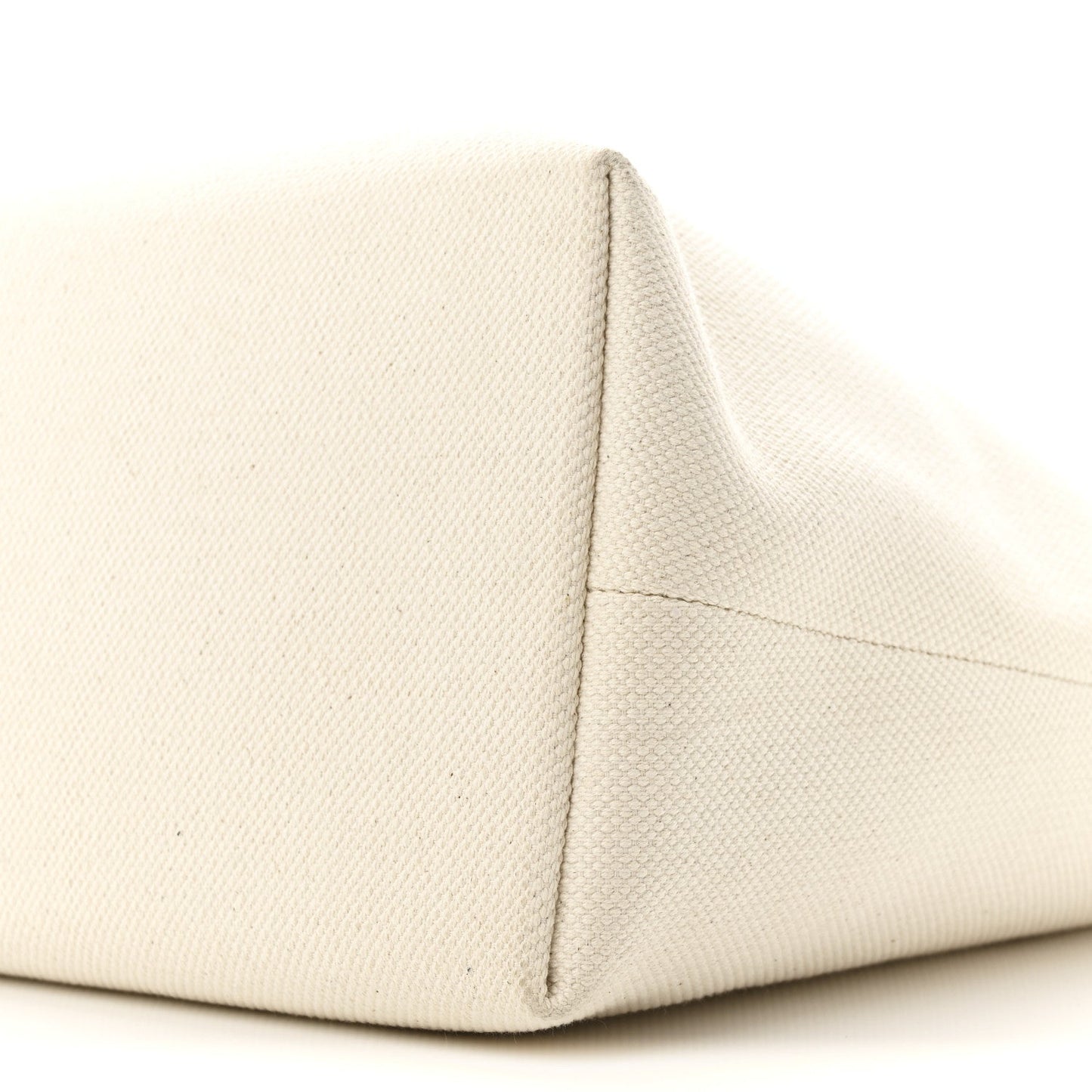 Canvas Calfskin Horizontal Cabas Natural Tan