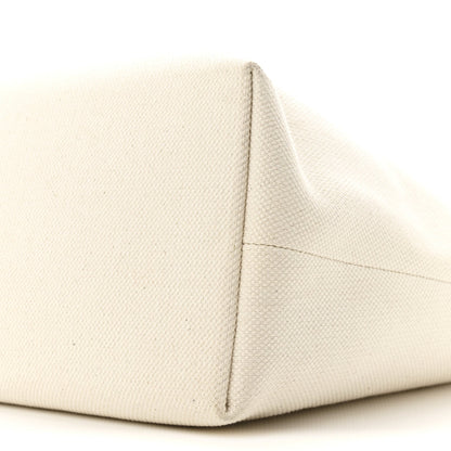 Canvas Calfskin Horizontal Cabas Natural Tan
