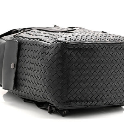 Calfskin Intrecciato Sassolungo Backpack Black Multicolor