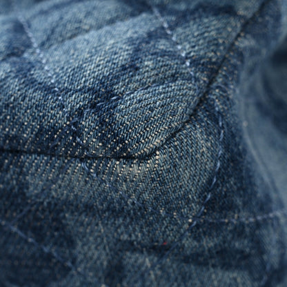 Denim Quilted Medium Camellia Flap Blue