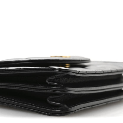 Lambskin Quilted Phone Holder Flap Black
