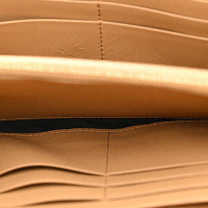 Nappa Matisse FF Embossed Continental Wallet On Chain Miele Scuro