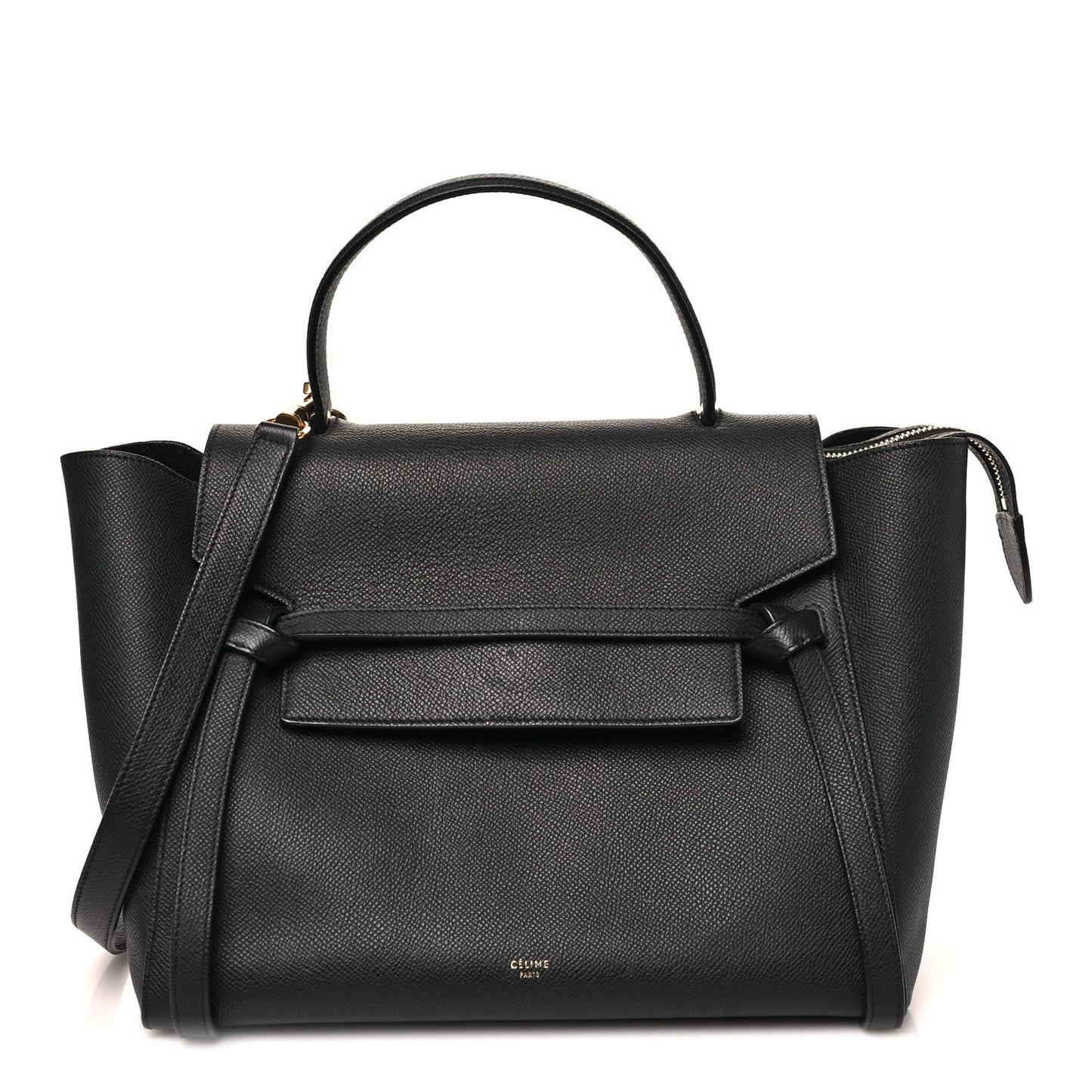 Grained Calfskin Mini Belt Bag Black