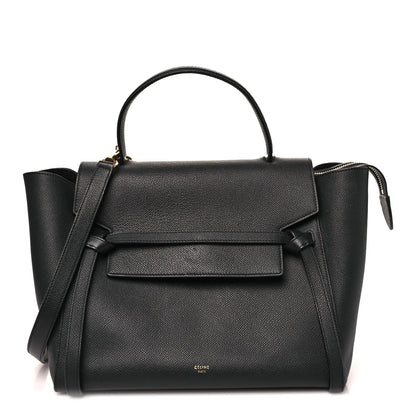 Grained Calfskin Mini Belt Bag Black