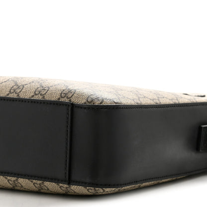 GG Supreme Monogram Flat Messenger Bag Beige Black New Acero