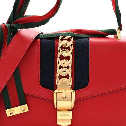 Calfskin Small Sylvie Shoulder Bag Hibiscus Red