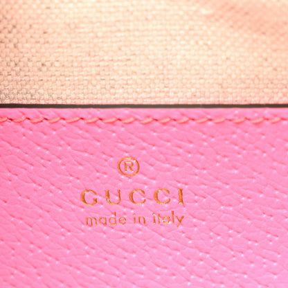 GG Supreme Monogram Textured Dollar Calfskin Web Ophidia Small Crossbody Bag Beige Ebony Fuchsia