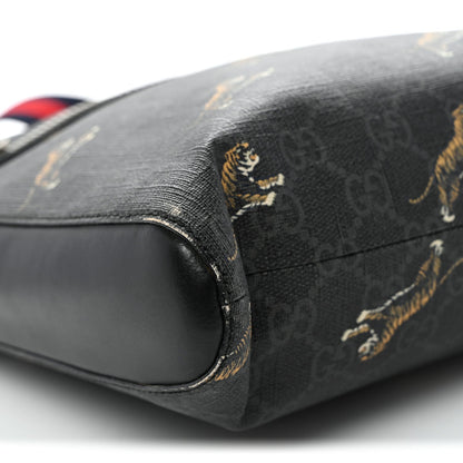 GG Supreme Monogram Tigers Web Messenger Bag Black Multicolor