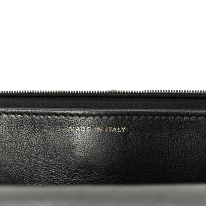 Pearly Lambskin Quilted Charms Wallet On Chain WOC Black