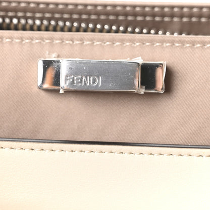 Nylon Vitello Cover Logo Embossed Medium Peekaboo I SEE U Satchel Rope Milk Black