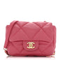 Calfskin Quilted Mini Square Bubbly Flap Pink